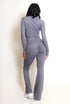 Grey Push Up Flare Trousers